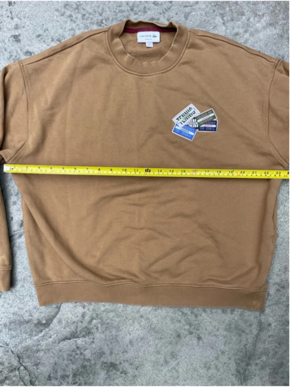 Lacoste Camel Graphic Logo Crewneck Sweatshirt Loose Fit lCotton Fleece Streetwe